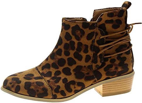 Boots Leopard Print Booties Suede Shoes 