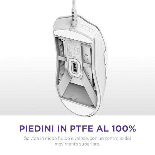 Lift 2 Symm | Mouse gaming con cavo simmetrico leggero | Design leggero 58 g | Polling rate 8K | Switch ottici | Sensore ottico 26K DPI | Piedini 100% PTFE | Bianco - Mouse gaming - Immagine 6