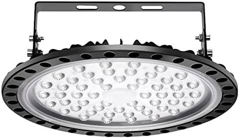 2 Pack 100W LED UFO High Bay Light , 96LEDs 10000LM Workshop Lighting 6000-6500K Daylight White IP65 Waterproof Ultra Thin LED Bay Lighting Shop Industrial Lamp Area Workshop Garage Lights Fixtures