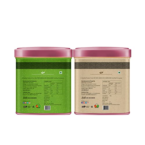 Image of DABRI Original & Rose Green Tea Combo 80gm Combo (Pack of 2 x 40g Each Tin Box) | Natural Loose Leaf | Antioxidant-Rich Organic Blend | Boosts Immunity & Metabolism | Glowing Skin | Weight Management