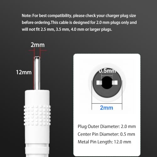 USB to DC 2.0mm Charging Cable, Replacement for Mini S530 Bluetooth Earbuds — 사진 4
