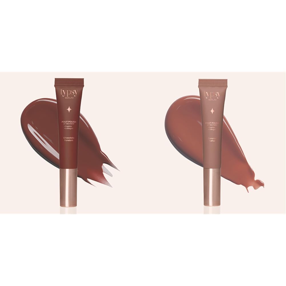 Typsy Beauty Pout Polish Peptide Lip Balm with Cooling Metal Tip Applicator, Chocolate Fondant & Caramel Toffee Combo for Dry, Chapped and Dark Lips, 8g-image-37