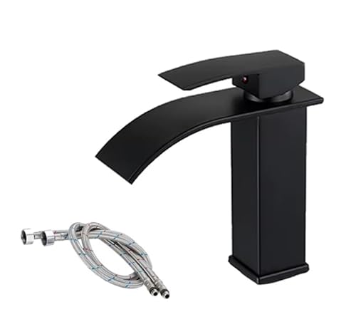 Torneira Cascata Preta Monocomando Para Banheiro Alto Padrão Bica Baixa Great Home