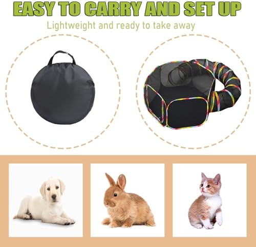 Túnel para gatos arcoíris y plegable para perros pequeños y conejos 4