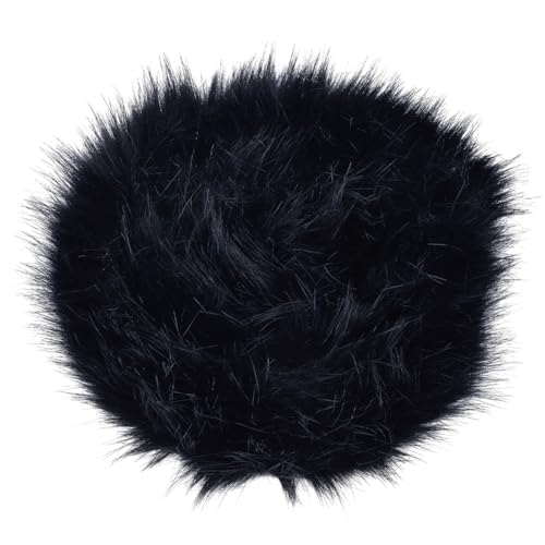 GORGECRAFT 180x7-13cm Faux Fox Fur Artificial Wool Fabric Precut Classic Hood Trim for Women Black Shaggy Plush Fluffy Fuzzy Craft Fur Strips for Hood Replacement Warmer Winter DIY Wrist Cuffs Sewing