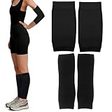 Hayaww 2 Paar Unterarm Tattoo Abdeckungen Armsleeve Oberarm Bandage Zum Abdecken Waden Stützstrümpfe UV Schutz Ärmlinge ohne Füße Stützstrümpfe Für Von Tattoos Und Als Sonnenschutz Und Sport (A)