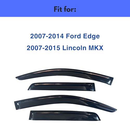 Image of IG Window Visors Fit for 2007-2014 Ford Edge, Out-Channel Rain Guards Vent Wind Deflectors 4PC, Car Accessories for 2007-2015 Lincoln MKX