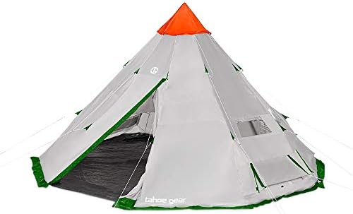 Tahoe Gear Bighorn XL 18 x 18 Feet 12 Person Waterproof Teepee Cone Shape Camping Tent