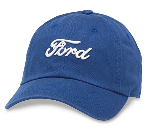 AMERICAN NEEDLE Ford Motor Co Classic Script Baseball Hat, Royal Blue, Adjustable New