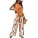 Summer Two Piece Sets Women, Women's 2 Piece Sets 2025 Summer Groovy, Floral Plain Layered Top Printed Wide Leg Pants Sets (Color / 14,XL)