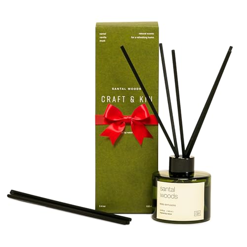 Craft & Kin Santal Woods Christmas Reed Diffuser | All