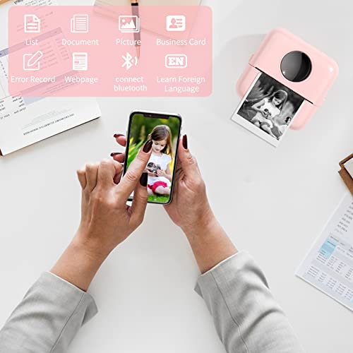 GuKKK Mini Drucker, Mobiler Fotodrucker, Tragbarer Mini Fotodrucker, Wireless Fotodrucker Thermodrucker, Smartphone Bluetooth Drucker, für Lernhilfe,Lernnotizen, Journal, Notizen, Journal