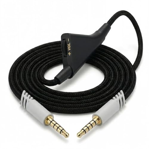 Cable auxiliar para Astro A10 A40 y A40TR trenzado de 2 metros con control de volumen