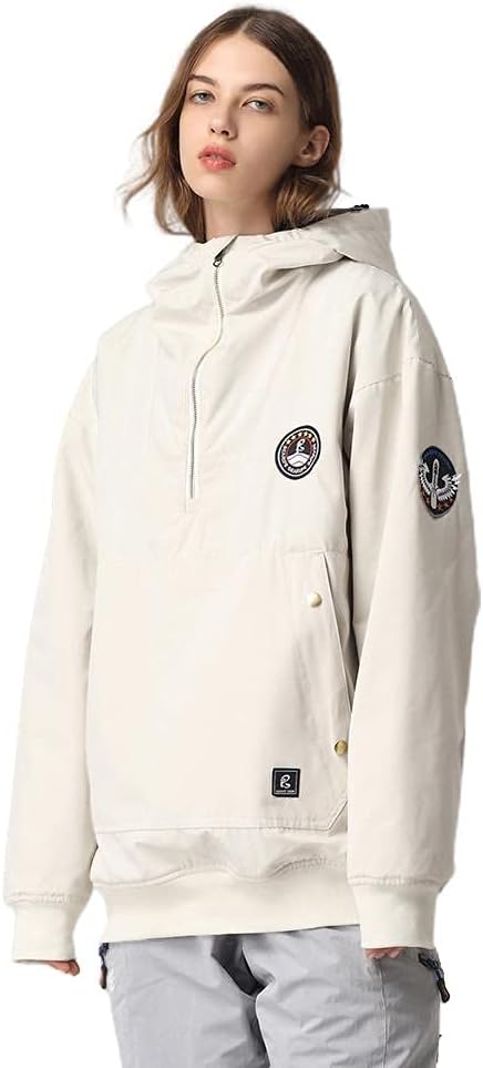 SEARIPE Womens Ski Jacket Mens Snow Jacket Waterproof Winter Snow Coat Couples Pullover Snowboard Hooded