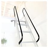 Gelacie Step Handrail Ladder Handrail Grab Bar Climber 60' Length, 9' Stand-Off for Indoor/Outdoor Universal Fit for Metal & Wood Ladders Steel Safety Grab Bar Powder Coated