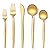 Stapava 40-Piece Matte Gold Silverware Set, Stainless Steel Gold Utensils Flatware Set for 8, Satin Finish Cutlery Include Forks Spoons and Knives Set for Home and Restaurant, Dishwasher Safe