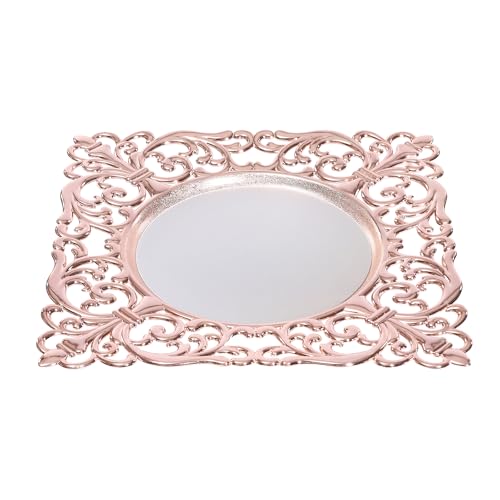 Platos cuadrados reutilizables rosa dorado 6 unidades miniatura 1