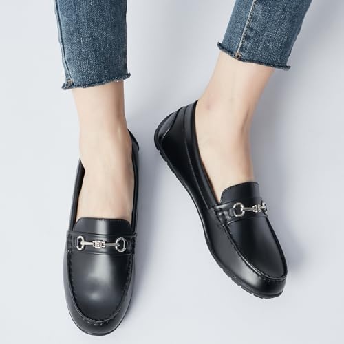 Image of BGSTGUDS Women's Wide Loafers Shoes Cute Dressy Shoes Ladies Comfort Slip Ons Work Shoes