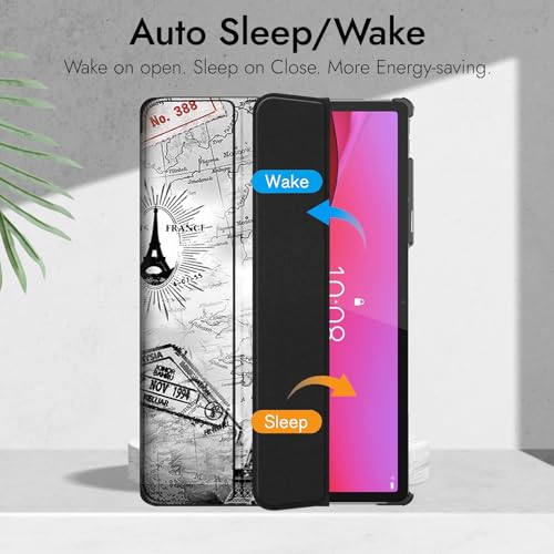 Image of Robustrion Cover Case for Lenovo Yoga Tab Plus 12.7 inch Cover, Trifold Cover Case for Lenovo Yoga Tab Plus Cover 12.7 inch [Auto Sleep Wake Support] - Eiffel