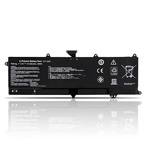 K KYUER 38Wh C21-X202 Laptop Batteria per ASUS VivoBook S200 Q200 X201 X202 F201 F202 S200E Q200E X201E X202E F201E F202E S200E-CT209H S200E-CT198H X201E-DH01 X202E-CT3217 CT143H Notebook Battery