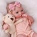 BABESIDE 18-Inch Reborn Baby Doll Girl – Realistic Lifelike Bebe Reborn de Silicona with Bunny Outfit, Magnetic Pacifier, Bottle, Diaper & Birth Certificate, Real Life Baby Dolls Gift for Kids