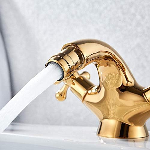 Grifo Para Lavabo, Bidé Dorado, Ducha, Grifo Para Lavabo De Baño, Manijas Dobles, De Agua Fría Y Caliente, Caño Giratorio De Latón Antiguo, Agua Para Inodoro-cromo,Dorado