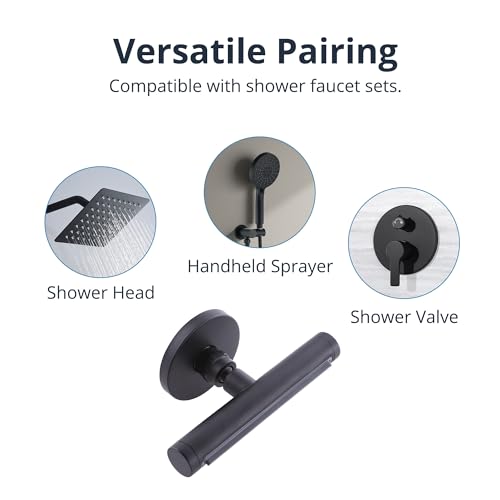 DOLGABA Waterfall Shower Head with High Pressure Wall Mount Shower Set Modern Shower Body Jets Adjustable Rain Shower Spray Head Matte Black for Bathroom Luxury Shower System