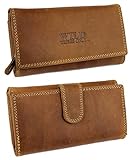 Vintage Stylisches Portemonnaie aus Wild Leder mit super vielen Fächern