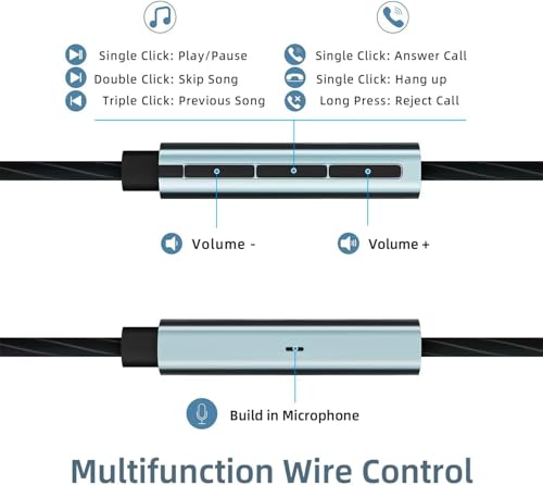 Image of USB-C Wired Earbuds with Microphone, Volume Control, Noise Canceling, Compatible with Samsung Galaxy S24 S23 S22, iPhone 15, Pixel Phones (2Pack-Gray)