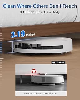 ECOVACS DEEBOT T50 PRO OMNI Robot Vacuum and Mop,Extend Side Brush and Mop, 15,000Pa, AIVI 3D 3.0, Auto Cleaning Solution Adding, 75℃ Hot Water Mop Washing, Hot Air-Drying, Ultra-thin 81mm, White