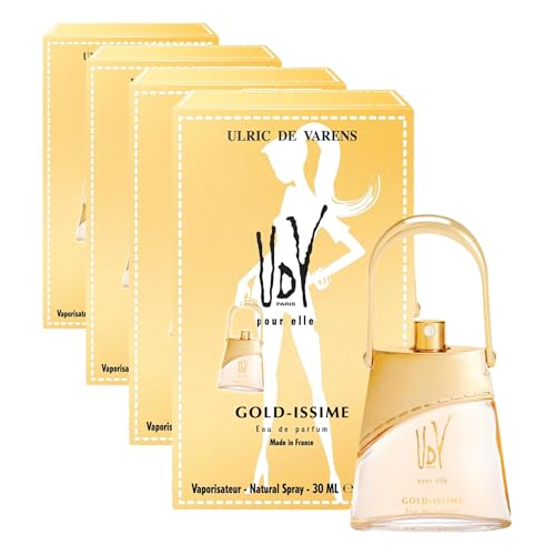 UDV Pour Elle Gold-Issime par Ulric de Varens, eau de parfum floral aldéhydé en lot de 4 x 30 ml