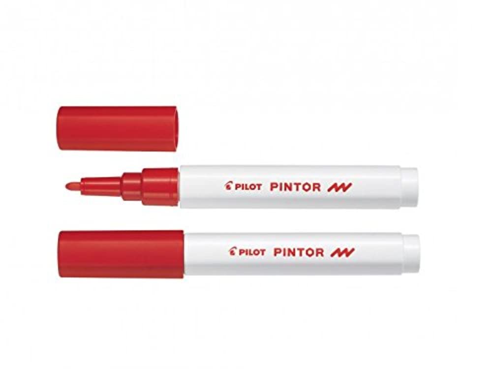 Pilot Pintor Fine Line Bullet Paint Marker 2.9mm Tip- Red (Pack of 6)