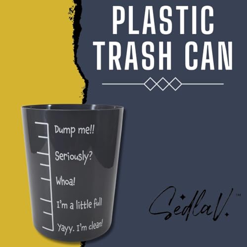 Image of SEDLAV Plastic Office Trash Can, 3 gal (Black Fill Measure)