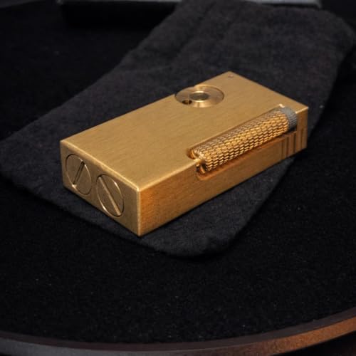 Image of Smoke King Side Slip Sovereign Spark Series Fluid Lighter - Solid Brass Refillable Pocket Lighter