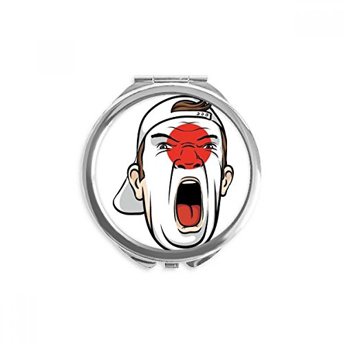 Miroir rond maquillage de poche design japon drapeau, un cadeau original pour passionnés de beauté