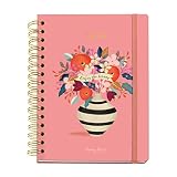 Preciosa agenda de Peony Rose Design con ilustraciones florales en portada e incio de mes. Agenda en 6 idomas con espacio para notas, listados y extras como control de hábitos saludables o pegatinas para decorar.