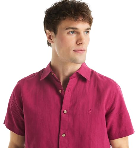 Nautica Men's Sustainably Crafted Linen Short-Sleeve Shirt3
