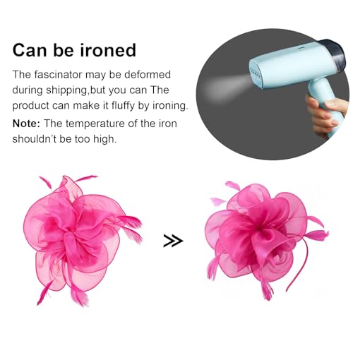 Image of DRESHOW Fascinators Hat Tea Party Headwear Ribbons Feathers on a Headband and a Clip for Women
