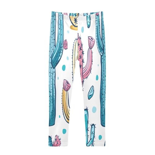 Toddler Girls Leggings Printed Yoga Pants Leggings Hand Drawn Cactus for Kids