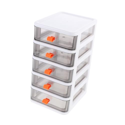 Operitacx Desktop Aufbewahrungsbox 5-stöckig Transparent Pp Kunststoff Schubladen Organizer Für Büro Schreibtisch Kleines Stauraumsystem