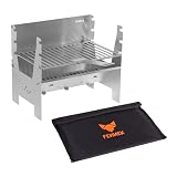 FENNEK Grill light | Ultraleicht mit nur 2,3 kg | Mobiler und steckbarer Holzkohle-Grill aus Edelstahl für Camping, Trekking, Vanlife, Garten und Outdoor Grill-Spaß