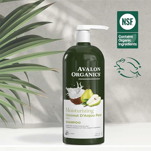 Image of Avalon Organics All Natural Coconut Pear Shampoo, 32 Fl Oz (Pack of 6)