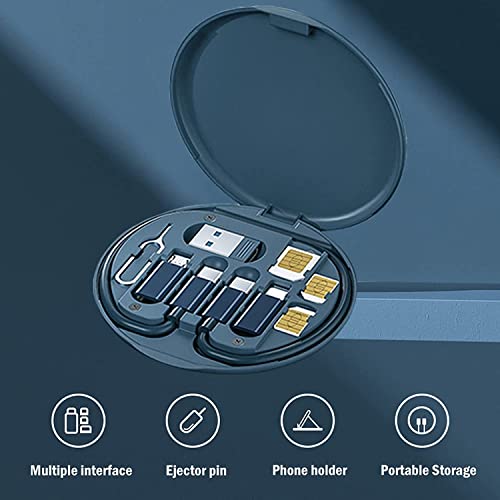 Image of Mini Digital Gadgets Storage Box, Data Cable Battery Charger Container, Mini SIM Card Slots Storage Case, Portable Phone Stand, Portable Outdoor Travel Supply Cable Kit
