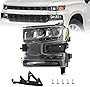 Partzer Full LED Headlight Headlamp Assembly LH Left Driver Side For 2019 2020 2021 Chevrolet Silverado 1500, Replace 84621850 GM2502497