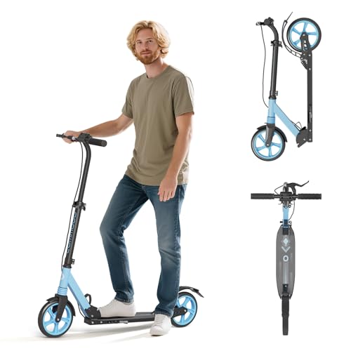 Kick Scooter for Kids Age 8+, Teens, Adults, Dual Suspension Foldable...