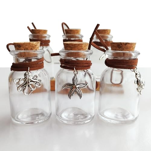 With Cork Stoppers And Decorative Pendant, Mini Small Vials For Wedding Favors, Diy Crafts, Baby Shower