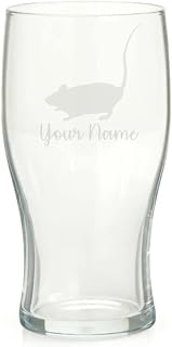 Personalised Rat Engraved Pint Glass, Rat Gift, Gift for Women, Gift for Men