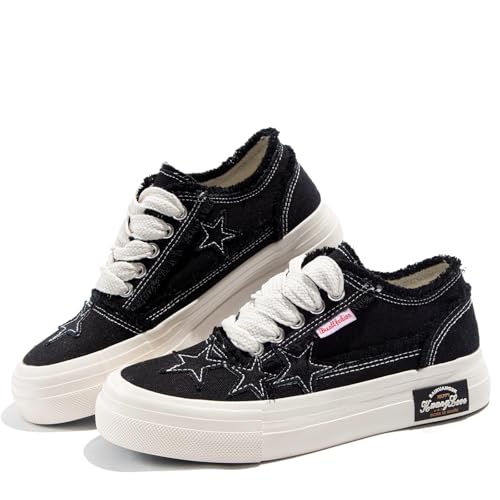 Tuopin Fashion Sneakers for Women Star Canvas Shoes Women's Slip