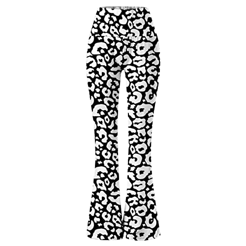 LULER Casual damesbroek met uitlopende pijpen en hoge taille, yogabroek voor dames, 7/8 - Afbeelding 3