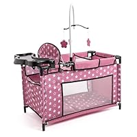 Bayer Design 62676AA Puppenbett mit Schrank, Sitz, Mobile, Ablage, Bettdecke, Kissen, Puppenzubehör